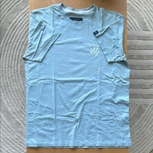 rag & bone Light Blue Short Sleeve Logo Tee